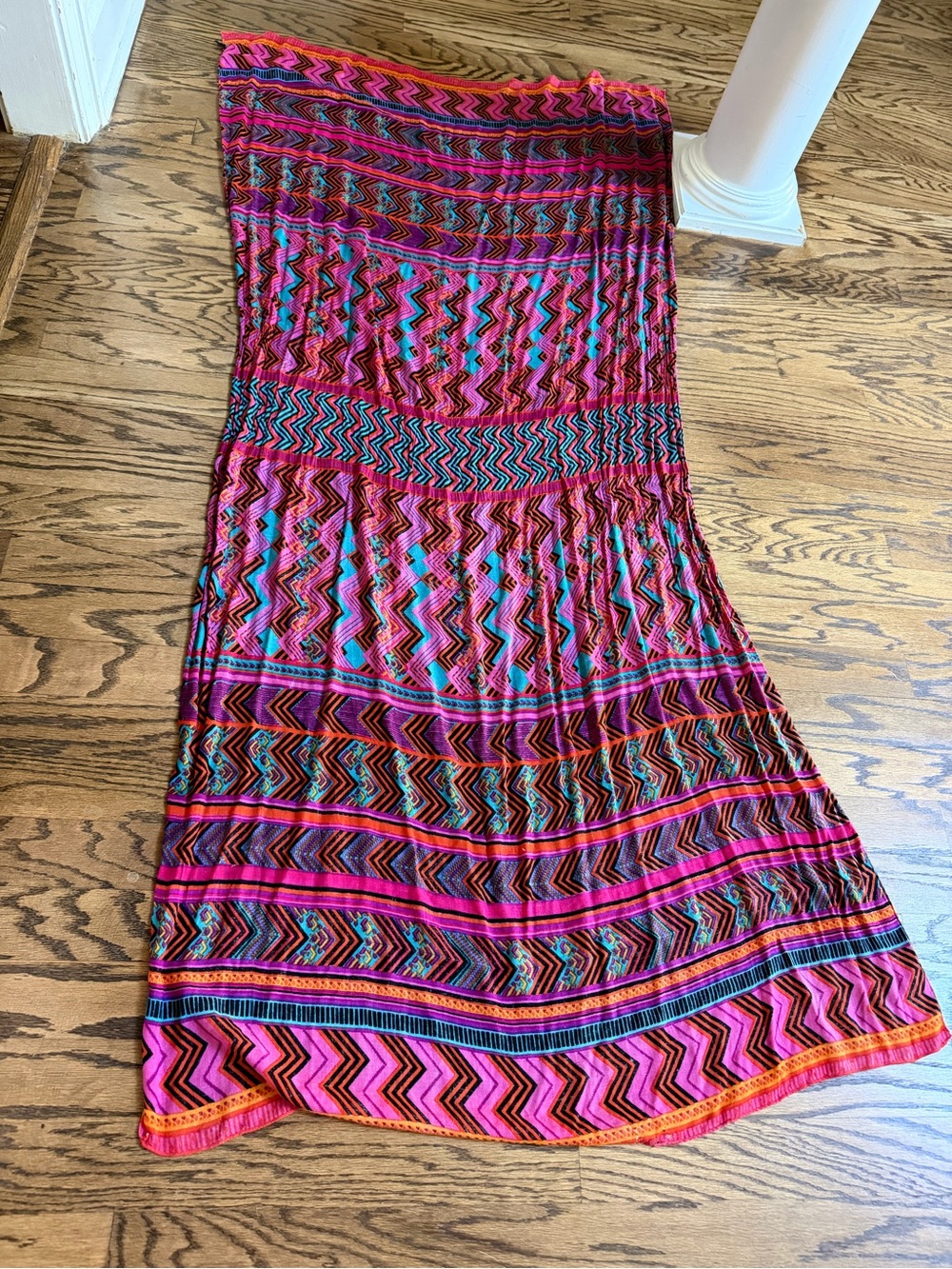 Stella & Dot Boho Print Scarf Wrap Pink Turquoise Orange Oversized